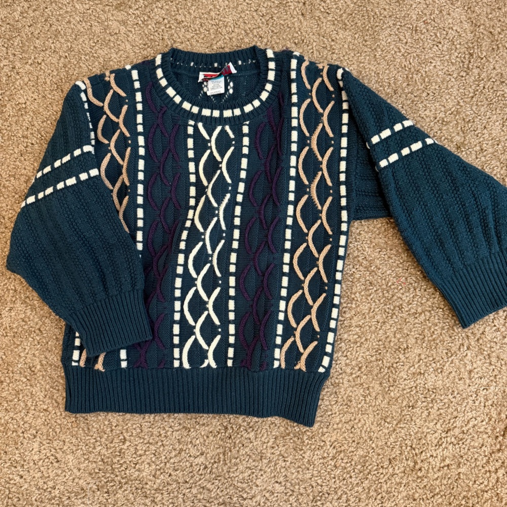 Green Vintage kids Knit Sweater